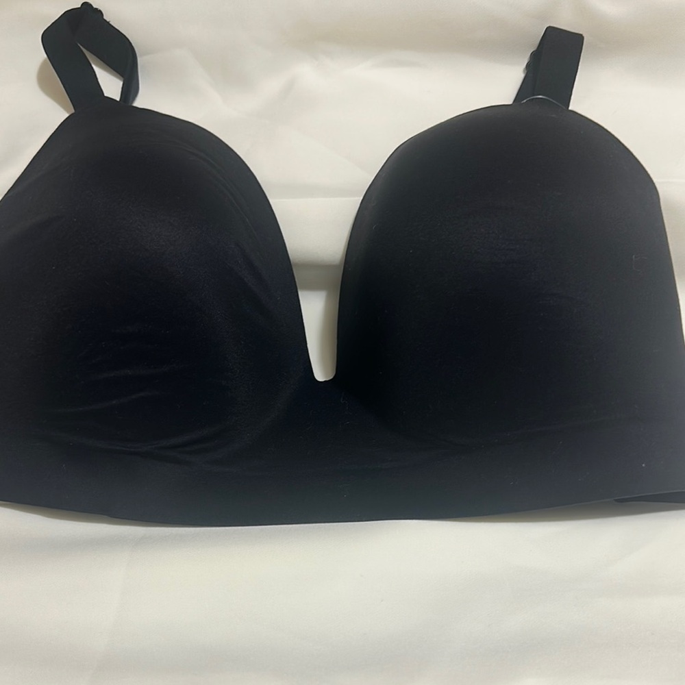 Black Plunge Bra with Molded Cups